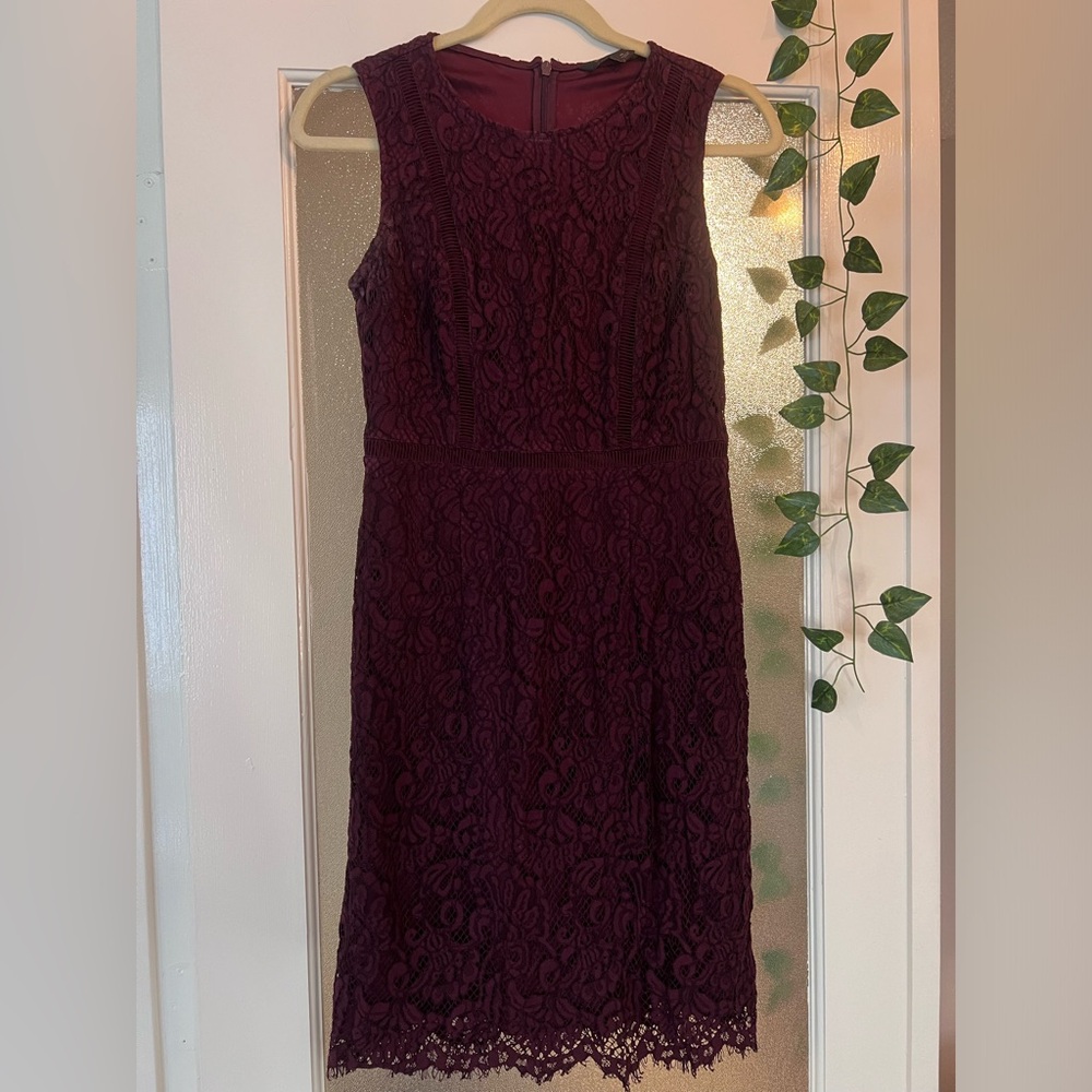 Banana Republic Maroon Lace Dress